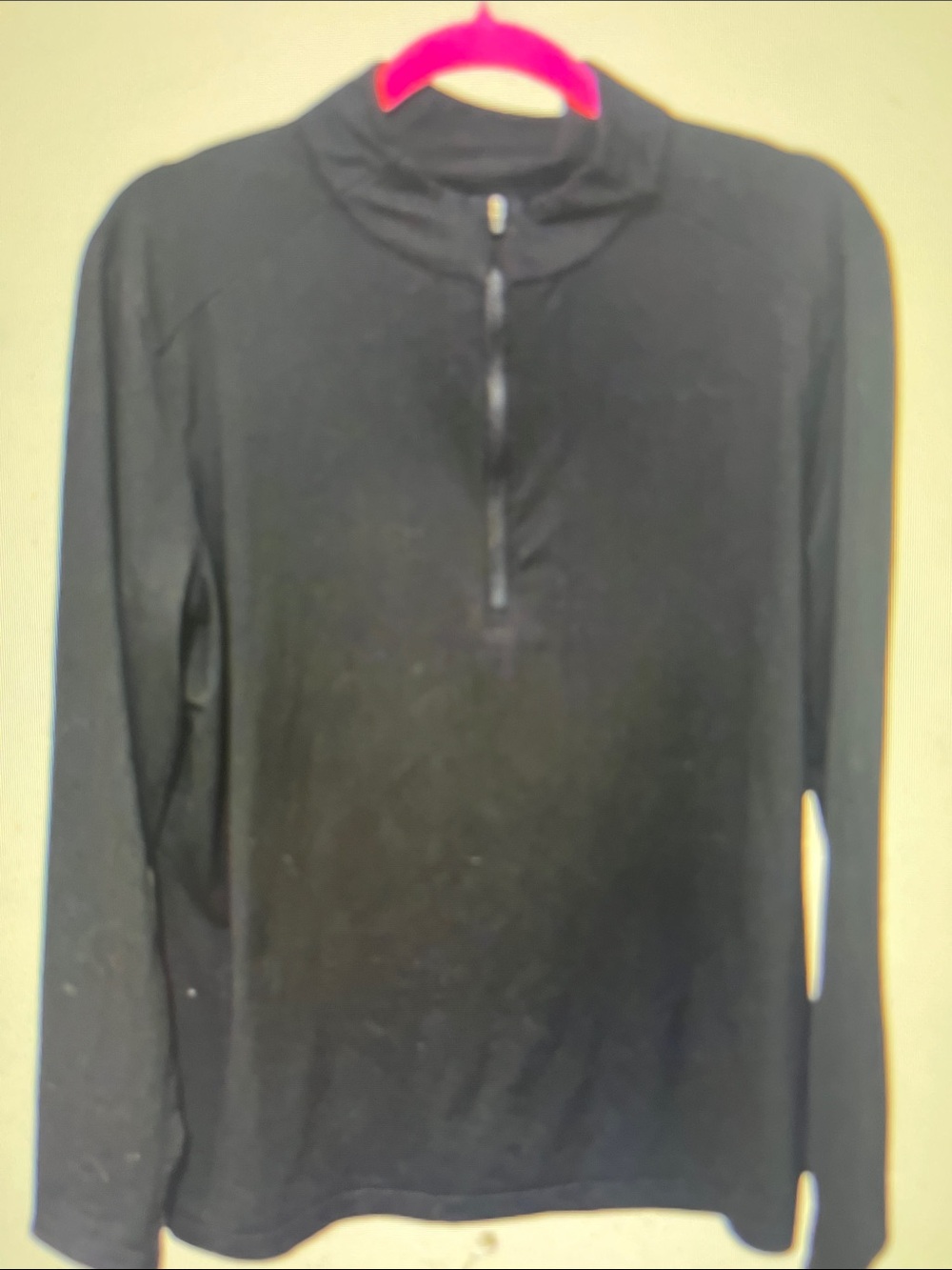 Men's Black Quarter-Zip Long Sleeve Shirt